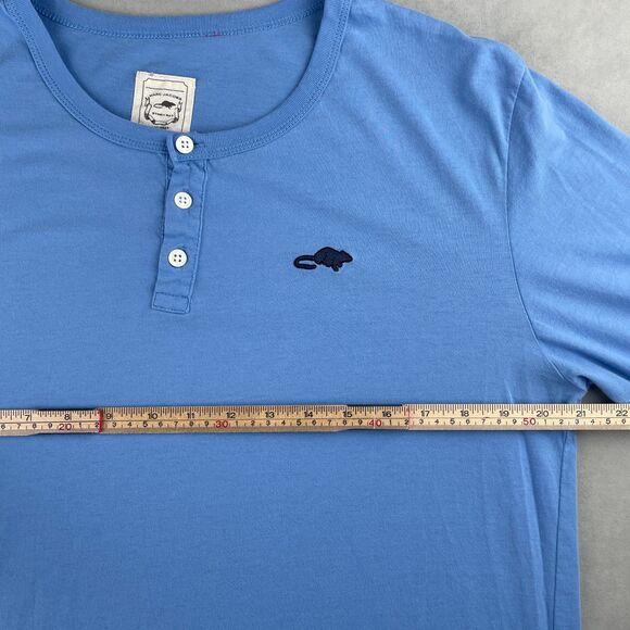 Marc Jacobs Shirt Mens M Blue Long Sleeve Henley Button Up Soft Cotton Rat Logo‎ - Picture 6 of 8